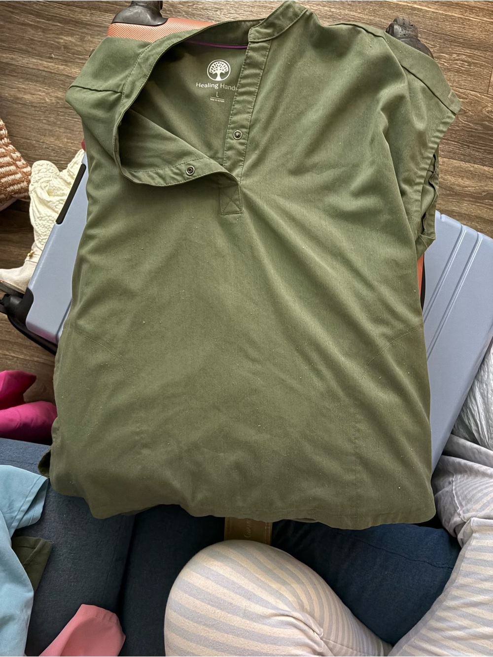 Healing Hands Olive Green Women's Scrub set
